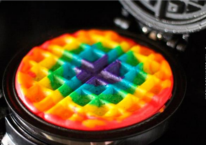rainbow waffles